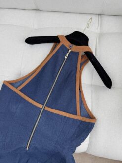 Đầm váy Maxi Jean ba lỗ khóa kéo - MÃ SP DJ001 chất liệu vải Jean mềm cao cấp