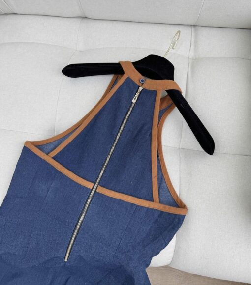 Đầm váy Maxi Jean ba lỗ khóa kéo - MÃ SP DJ001 chất liệu vải Jean mềm cao cấp