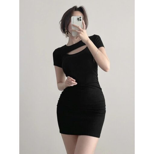 Đầm Body Mini Tay Ngắn Khoét Phía Trước DA159 Chemstore - Nữ - Women - Hình ảnh 5