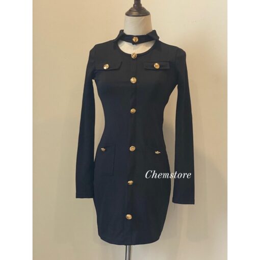 Đầm Body Mini Dài Tay Nẹp Cúc GL009 Chemstore - Thời trang nữ - Dress - Hình ảnh 6