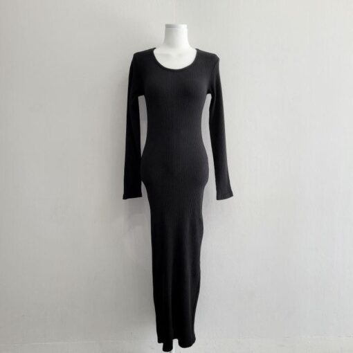 Đầm Maxi Body Tay Dài Cổ Tròn Xẻ Sau DA074 Chemstore - Nữ - Women - Hình ảnh 6