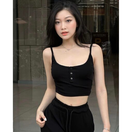 Bộ Áo Dây Croptop Mix Quần Ống Suông Trẻ Trung Năng Động SA037 Chemstore - Nữ - Women - Hình ảnh 2