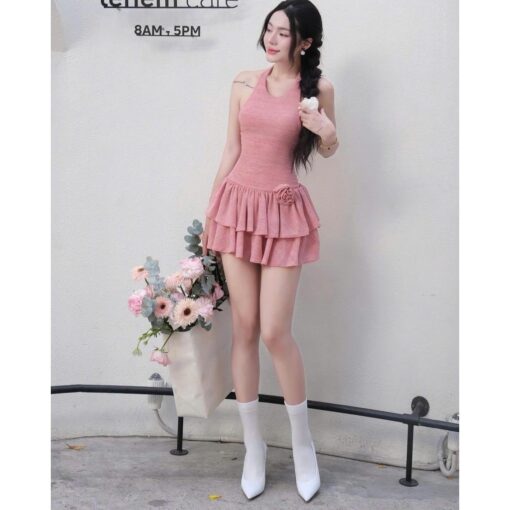 Đầm Mini Xòe Cổ Yếm DO189 Chemstore cho Nữ - Women - Hình ảnh 2