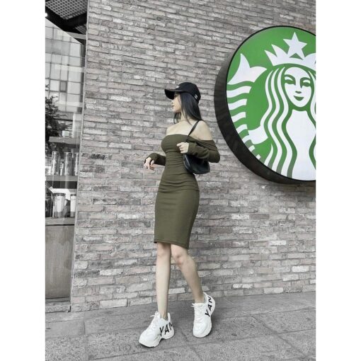 Đầm Midi Trẻ trung Ống Tay Dài Hở Lưng Táo Bạo DA136 Chemstore - Women, Nữ - Hình ảnh 8