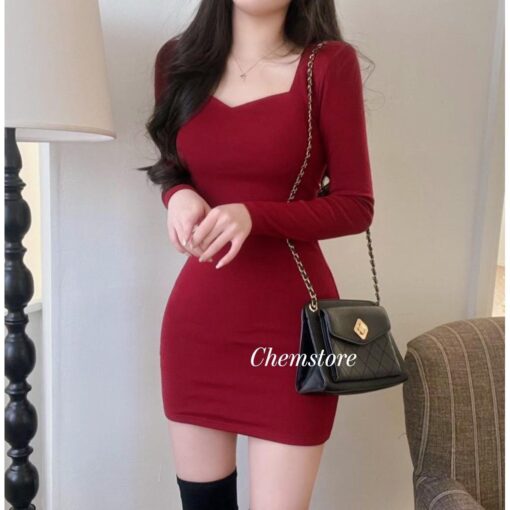 Đầm Mini Body Dài Tay Siêu Tôn Dáng DO074 Chemstore cho Nữ - Women - Hình ảnh 2