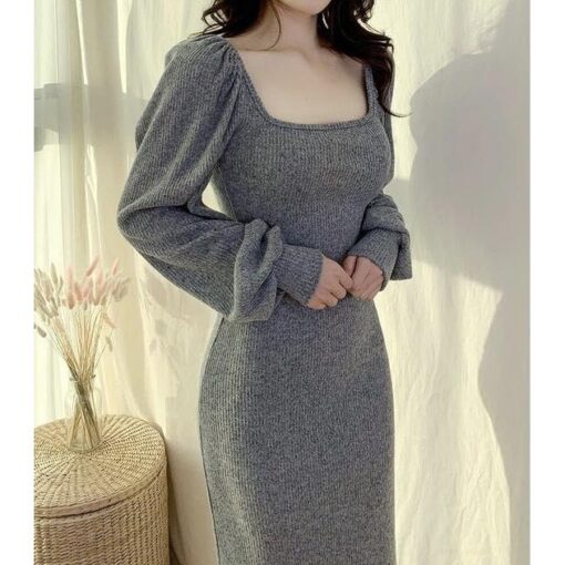 Đầm Maxi Body Tay Dài Cổ Vuông DA109 Chemstore - Nữ - Women - Hình ảnh 2