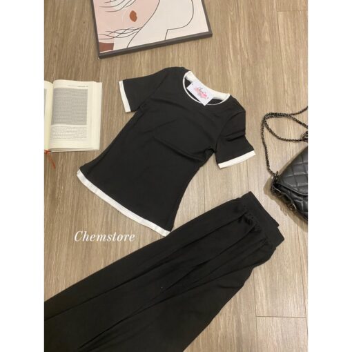 Bộ Áo Thun Tay Ngắn Ôm Dáng Mix Chân Váy Xòe Dáng Dài SA043 Chemstore - Nữ - Women - Hình ảnh 6