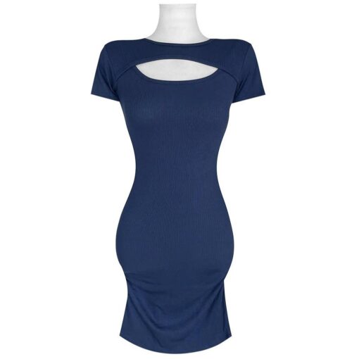 Đầm Body Mini Tay Ngắn Khoét Phía Trước DA159 Chemstore - Nữ - Women - Hình ảnh 8