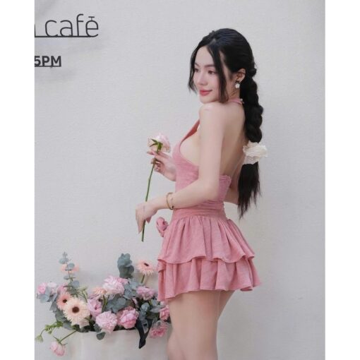 Đầm Mini Xòe Cổ Yếm DO189 Chemstore cho Nữ - Women - Hình ảnh 3