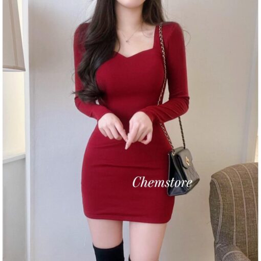 Đầm Mini Body Dài Tay Siêu Tôn Dáng DO074 Chemstore cho Nữ - Women