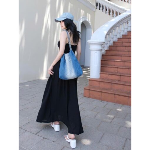 Đầm Maxi Body Cổ Yếm Mix Tùng Suông DO190 Chemstore - Đầm Dành Cho Nữ - Women - Hình ảnh 4