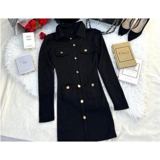 Đầm Body Mini Dài Tay Nẹp Cúc GL009 Chemstore - Thời trang nữ - Dress - Hình ảnh 5