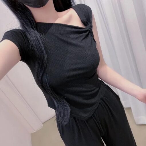 Bộ Áo Kiểu Mix Quần Ống Suông SA042 Chemstore cho Nữ - Women - Hình ảnh 7