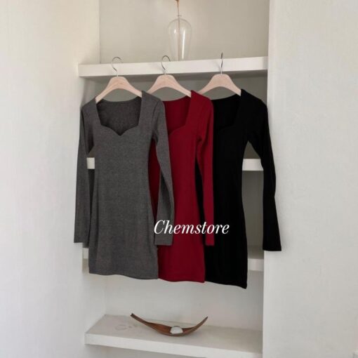 Đầm Mini Body Dài Tay Siêu Tôn Dáng DO074 Chemstore cho Nữ - Women - Hình ảnh 9
