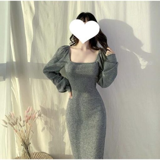 Đầm Maxi Body Tay Dài Cổ Vuông DA109 Chemstore - Nữ - Women - Hình ảnh 4