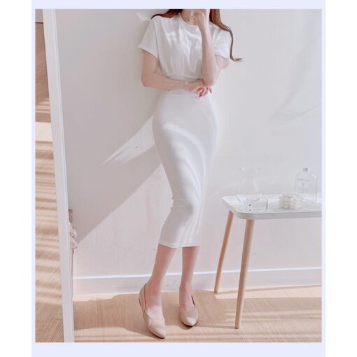 Đầm Body Midi Ngắn Tay Cổ Tròn DH015 Chemstore - Nữ - Women - Hình ảnh 3