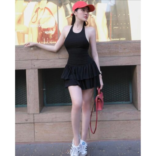 Đầm Mini Xòe Cổ Yếm DO189 Chemstore cho Nữ - Women - Hình ảnh 8