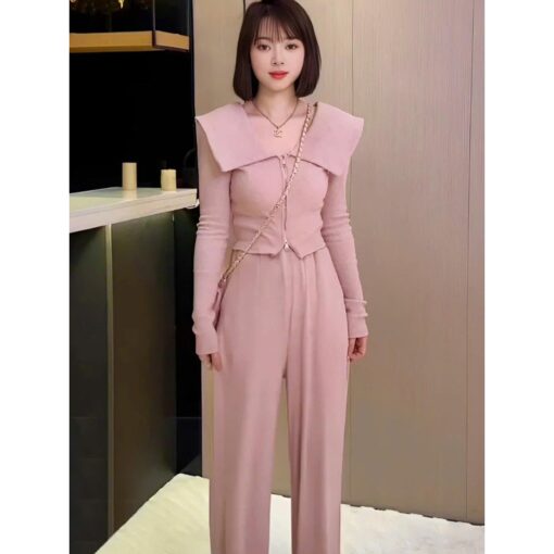 Set Áo Tay Dài Mix Quần Ống Suông SA069 Chemstore - Bộ đồ Nữ - Nữ, Women - Hình ảnh 3