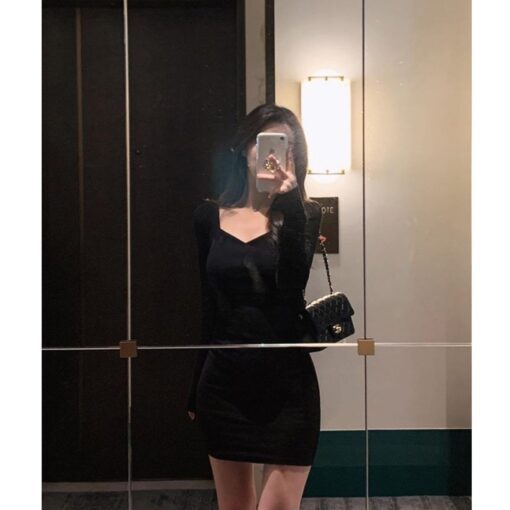 Đầm Mini Body Dài Tay Siêu Tôn Dáng DO074 Chemstore cho Nữ - Women - Hình ảnh 8