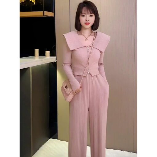 Set Áo Tay Dài Mix Quần Ống Suông SA069 Chemstore - Bộ đồ Nữ - Nữ, Women - Hình ảnh 4