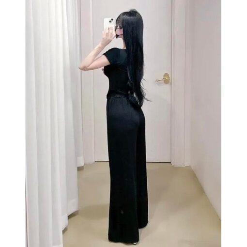 Bộ Áo Kiểu Mix Quần Ống Suông SA042 Chemstore cho Nữ - Women - Hình ảnh 5
