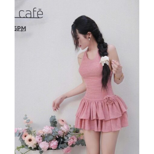 Đầm Mini Xòe Cổ Yếm DO189 Chemstore cho Nữ - Women - Hình ảnh 4