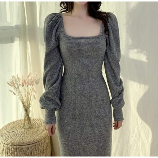 Đầm Maxi Body Tay Dài Cổ Vuông DA109 Chemstore - Nữ - Women - Hình ảnh 3