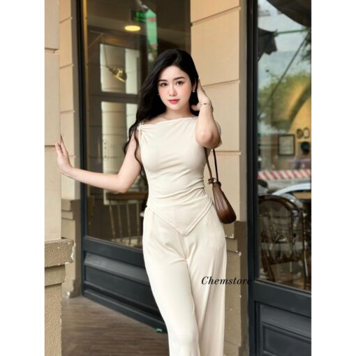 Bộ Áo Kiểu Mix Quần Ống Suông SA042 Chemstore cho Nữ - Women