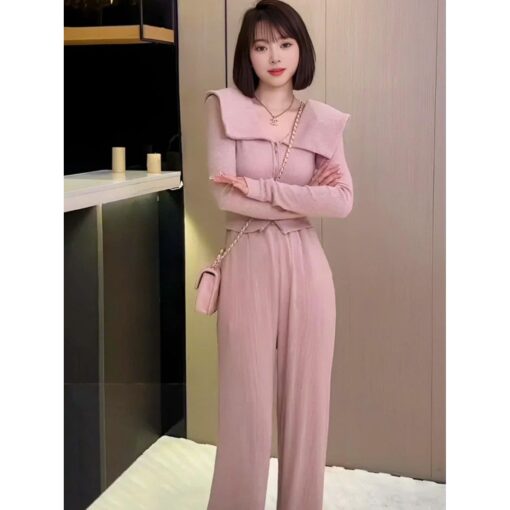 Set Áo Tay Dài Mix Quần Ống Suông SA069 Chemstore - Bộ đồ Nữ - Nữ, Women