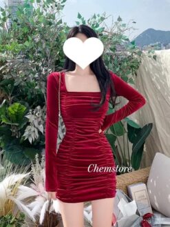 Đầm Mini Body Dài Tay Nhún Hông DN014 Chemstore