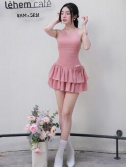 Đầm Mini Xòe Cổ Yếm DO189 Chemstore cho Nữ - Women