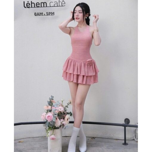 Đầm Mini Xòe Cổ Yếm DO189 Chemstore cho Nữ - Women