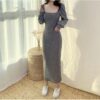 Đầm Maxi Body Tay Dài Cổ Vuông DA109 Chemstore - Nữ - Women