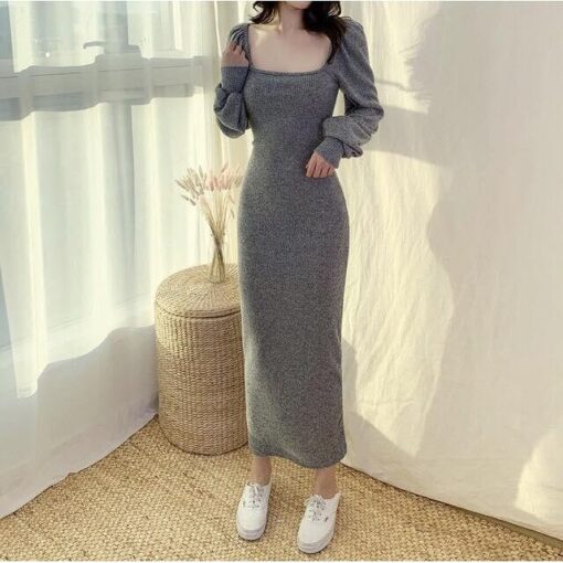 Đầm Maxi Body Tay Dài Cổ Vuông DA109 Chemstore - Nữ - Women