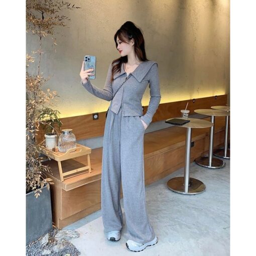 Bộ Áo Tay Dài Mix Quần Ống Suông SA069 Chemstore cho Nữ - Women - Hình ảnh 5